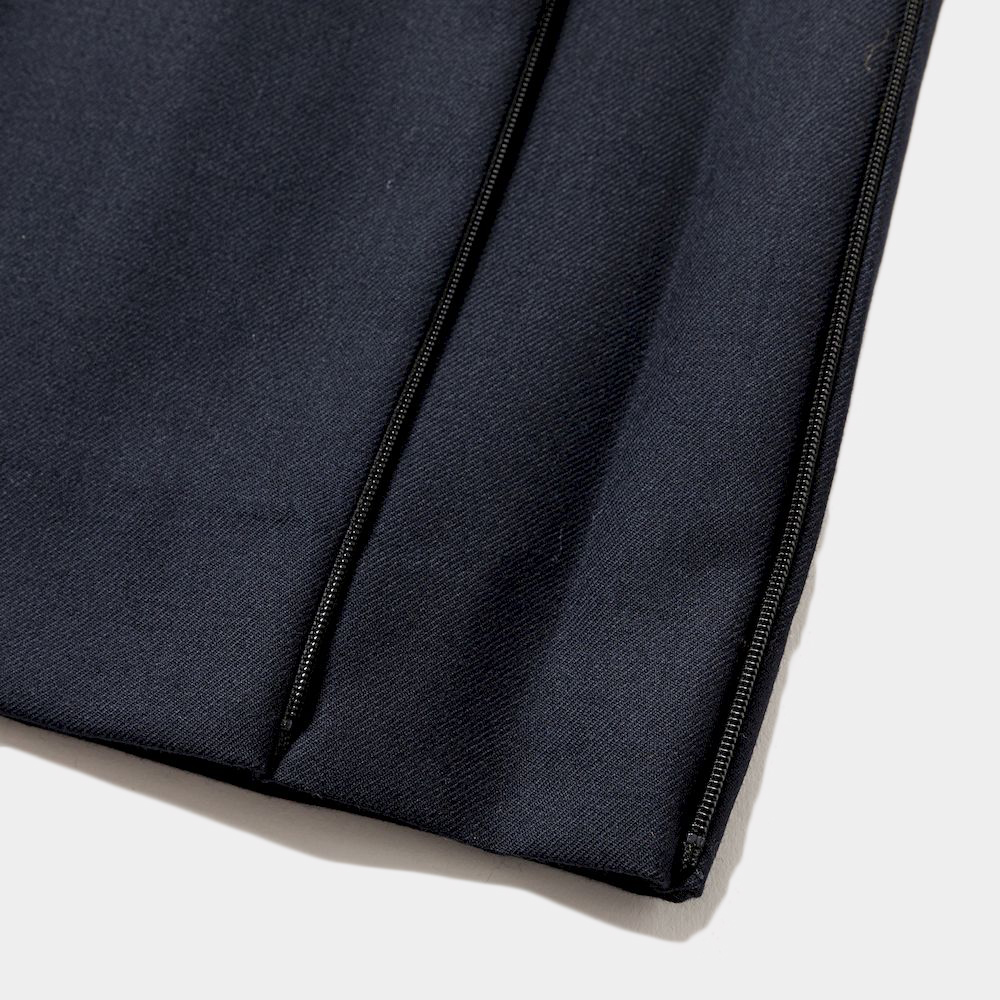 Side Zip Wool Slacks/Navy
