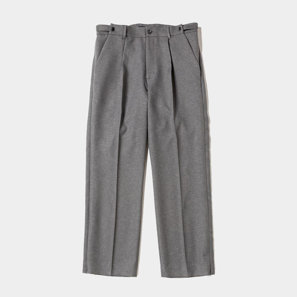 Side Zip Polyester Slacks/Grey