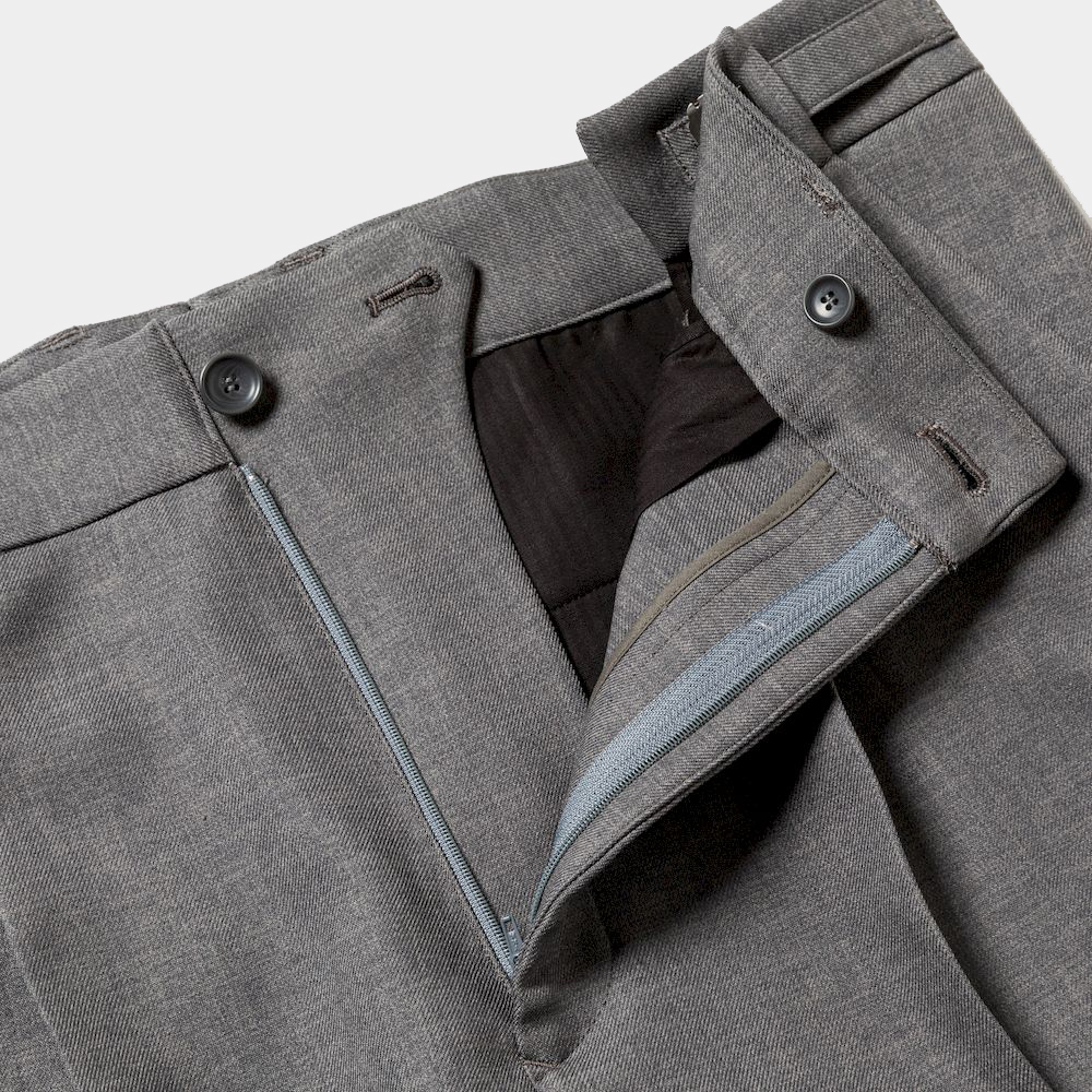 Side Zip Polyester Slacks/Grey