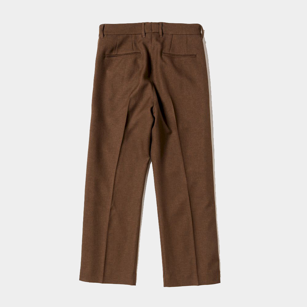 Side Zip Polyester Slacks/Brown