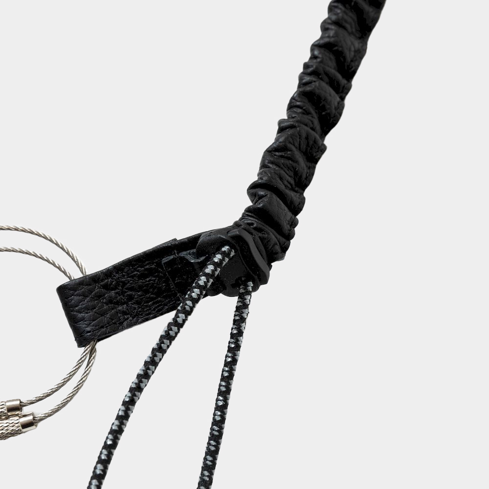 Bungee Leather Neck Strap/Off Black