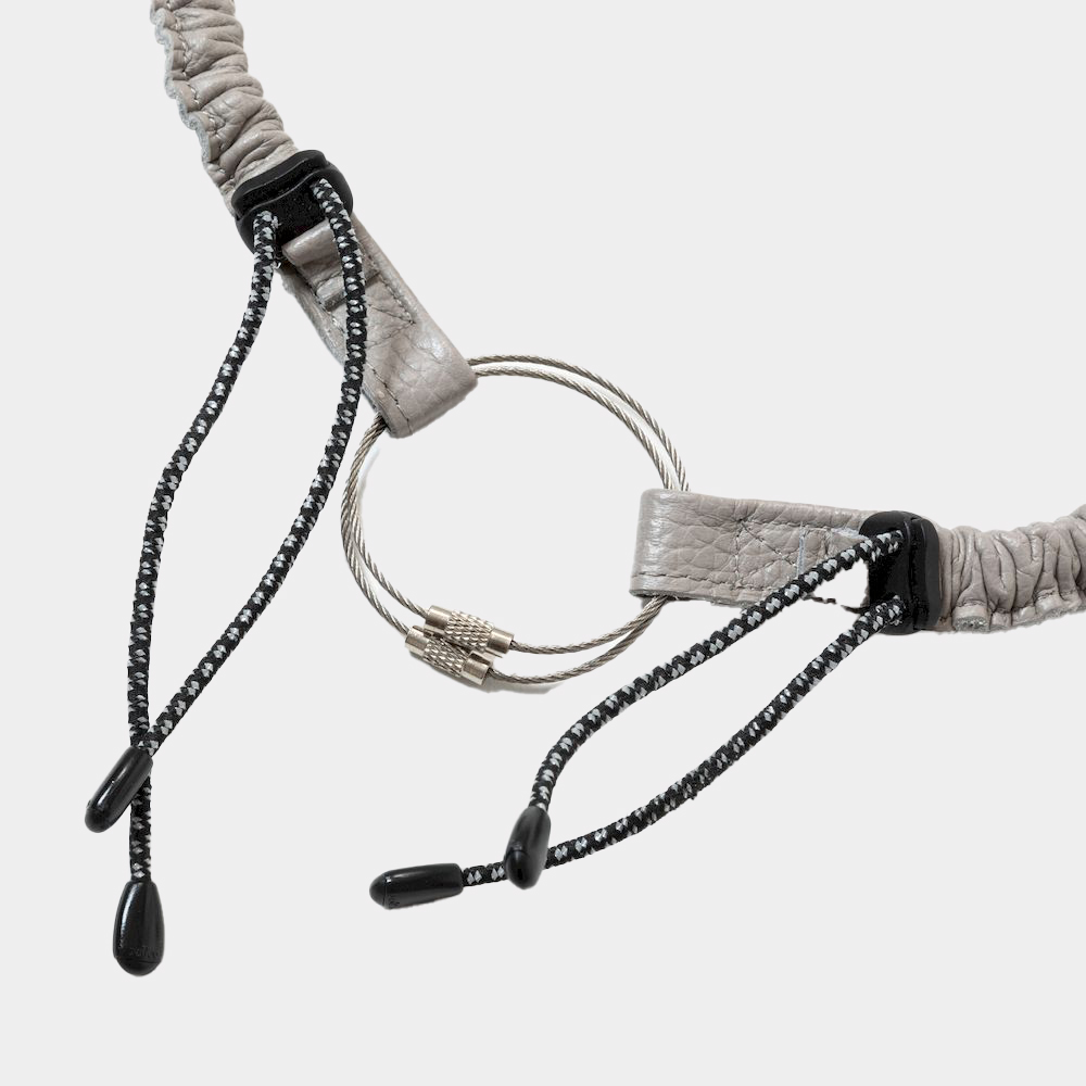 Bungee Leather Neck Strap/Grey