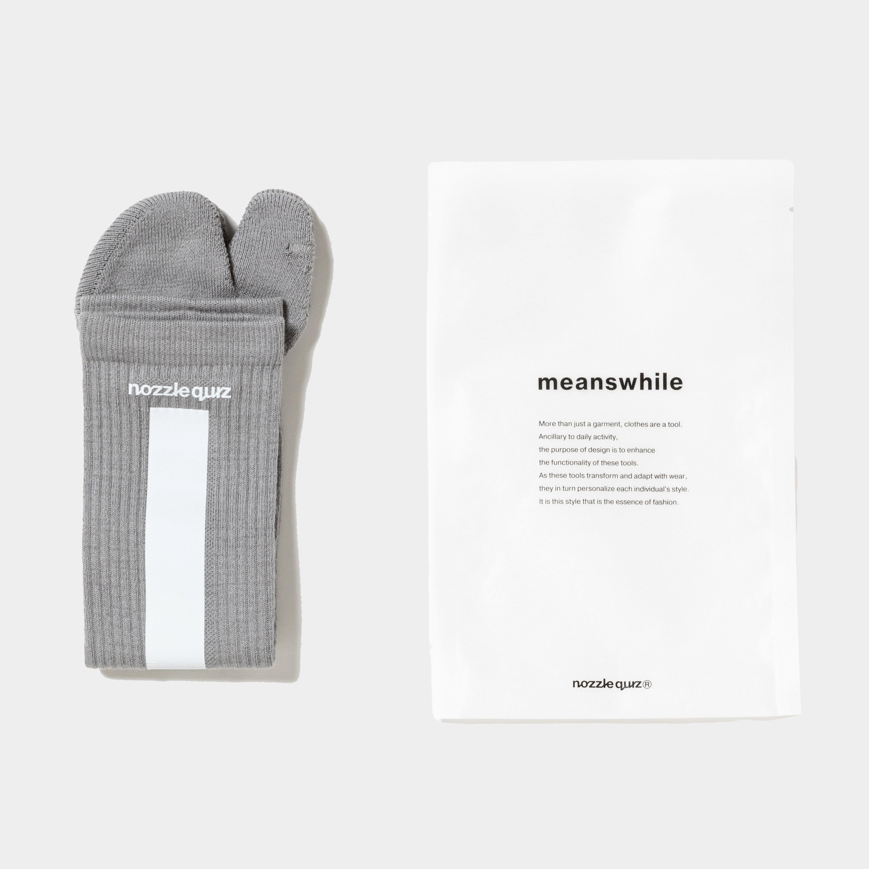 “Tabi” Tube Socks/Light Grey