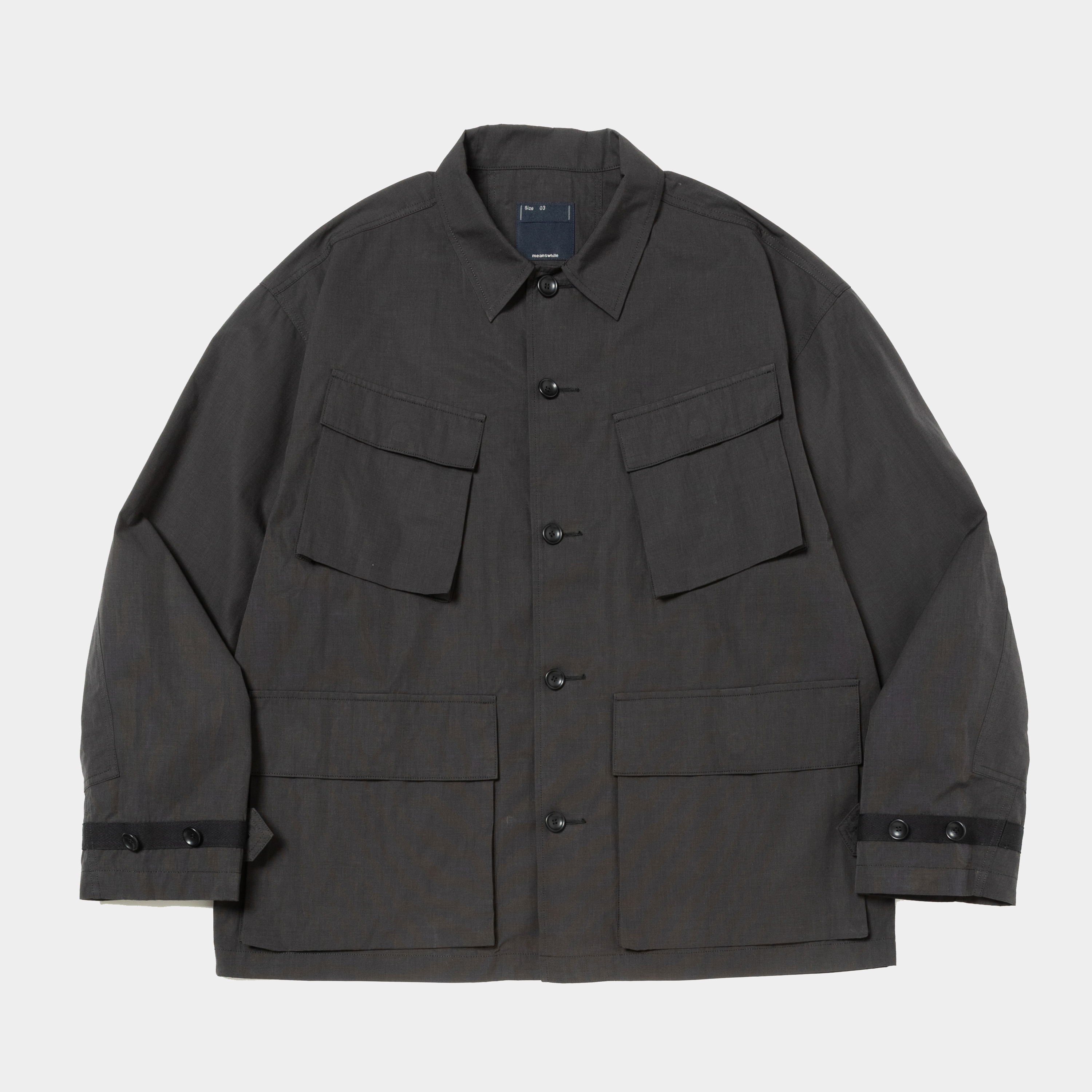 Trinity Chambray Fatigue Blouson/Ivory Black