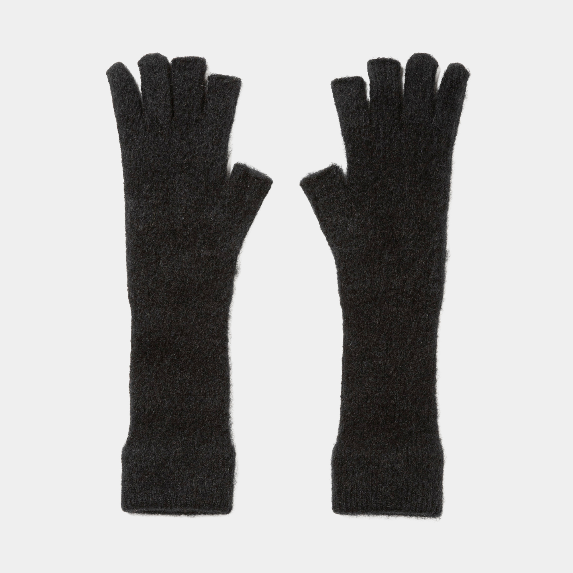 Mohair Knit Arm Warmer/Off Black