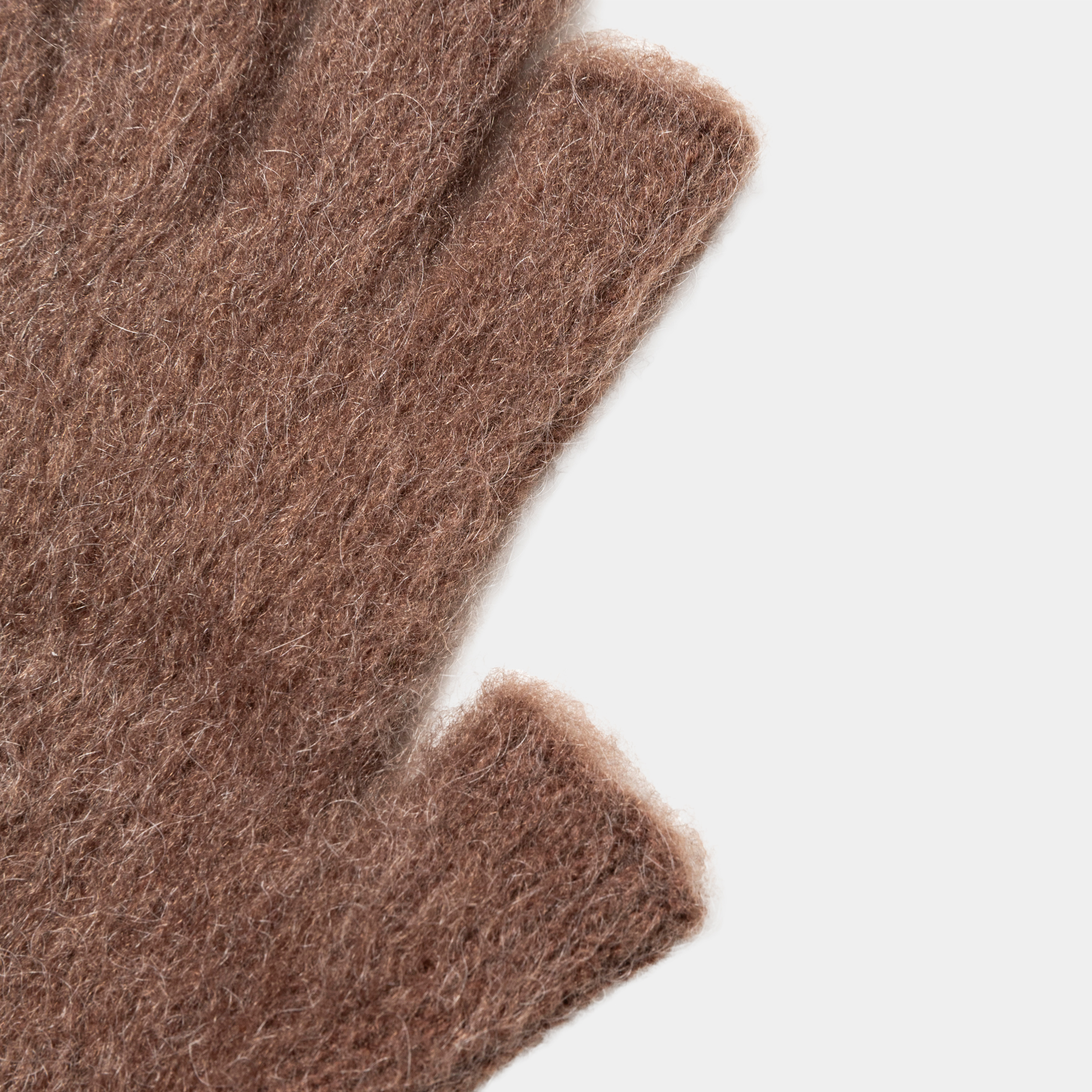 Mohair Knit Arm Warmer/Brown