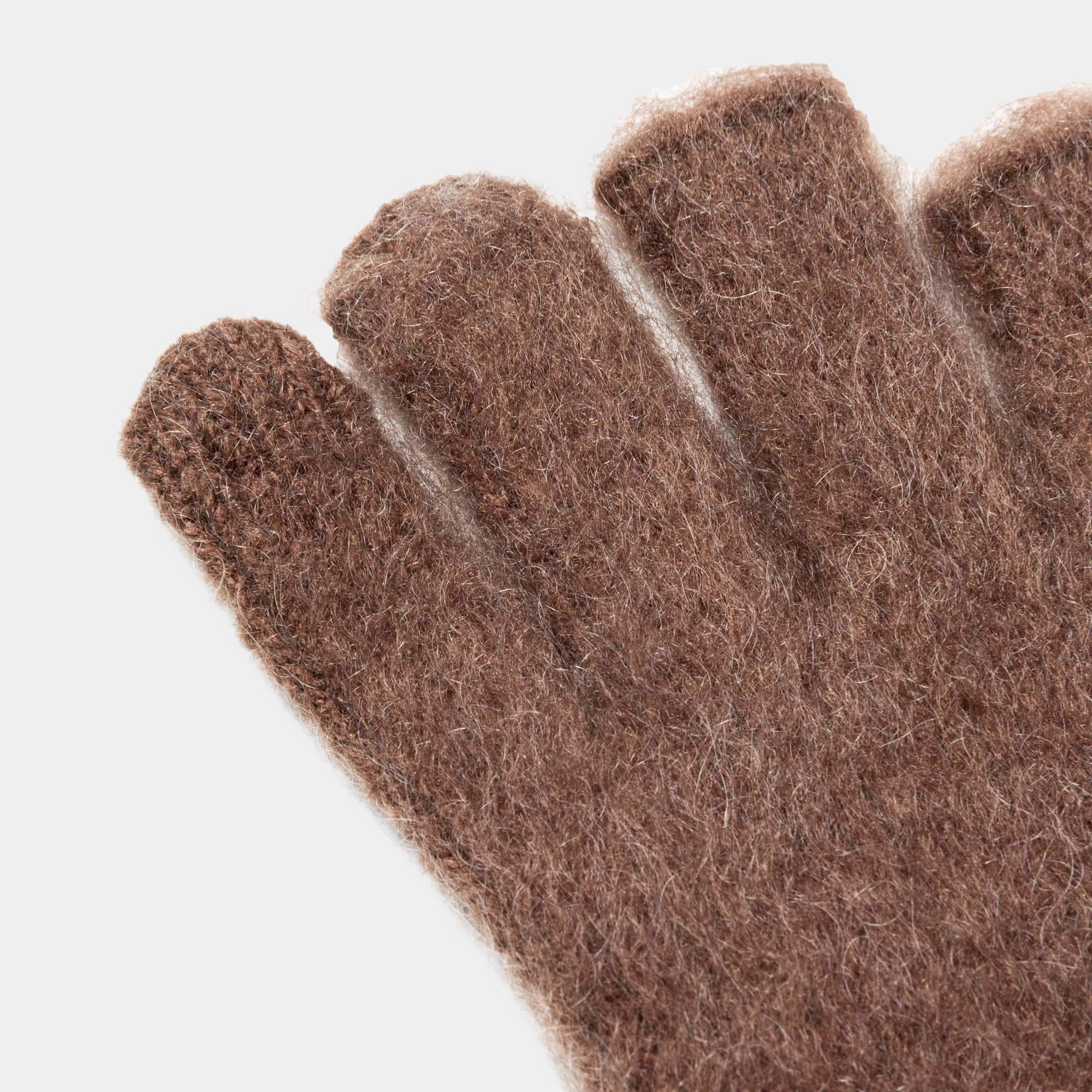 Mohair Knit Arm Warmer/Brown