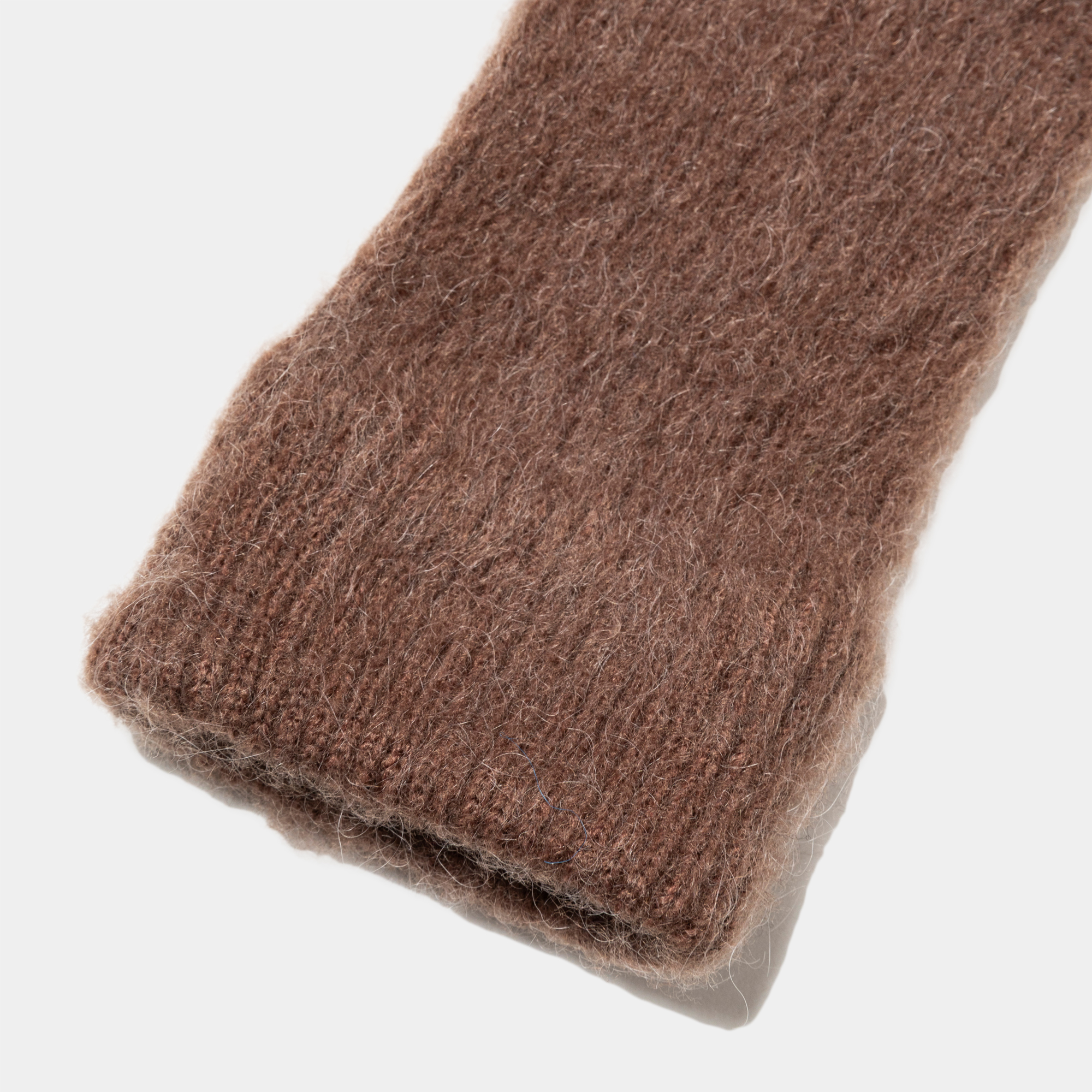 Mohair Knit Arm Warmer/Brown
