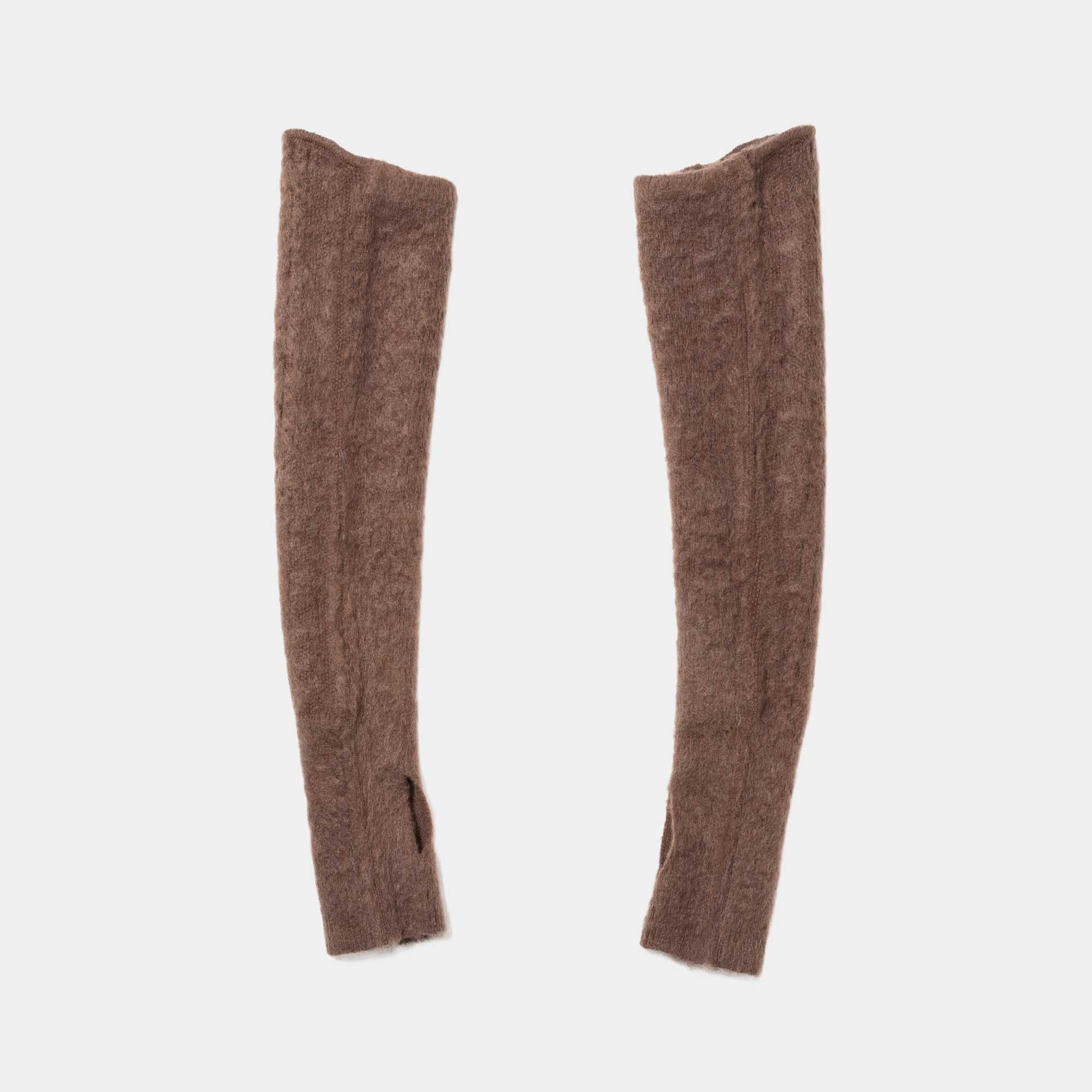 Mohair Knit Arm Sleeve/Brown