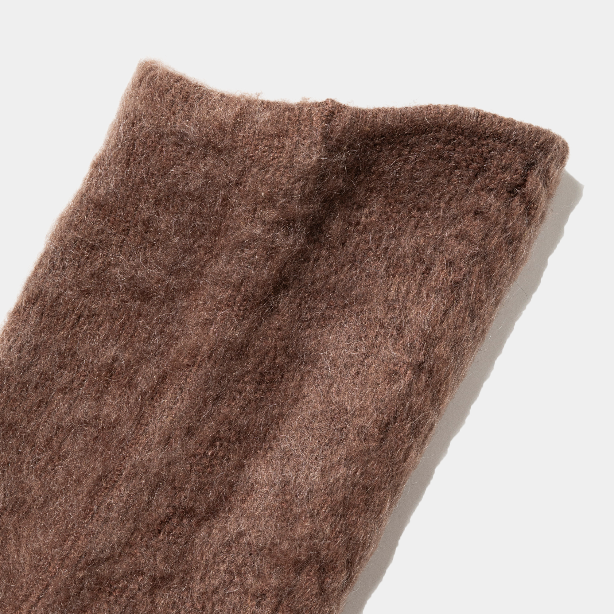 Mohair Knit Arm Sleeve/Brown