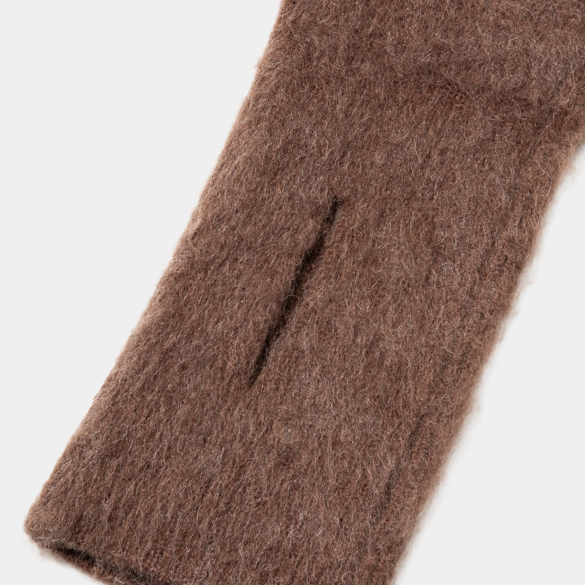 Mohair Knit Arm Sleeve/Brown