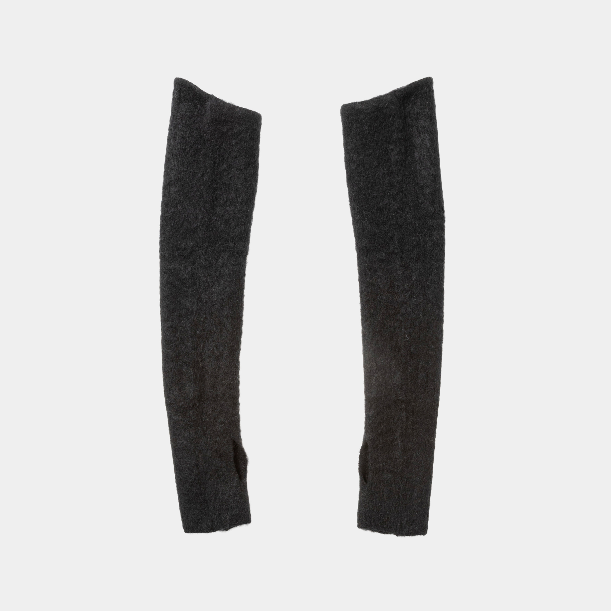 Mohair Knit Arm Sleeve/Off Black
