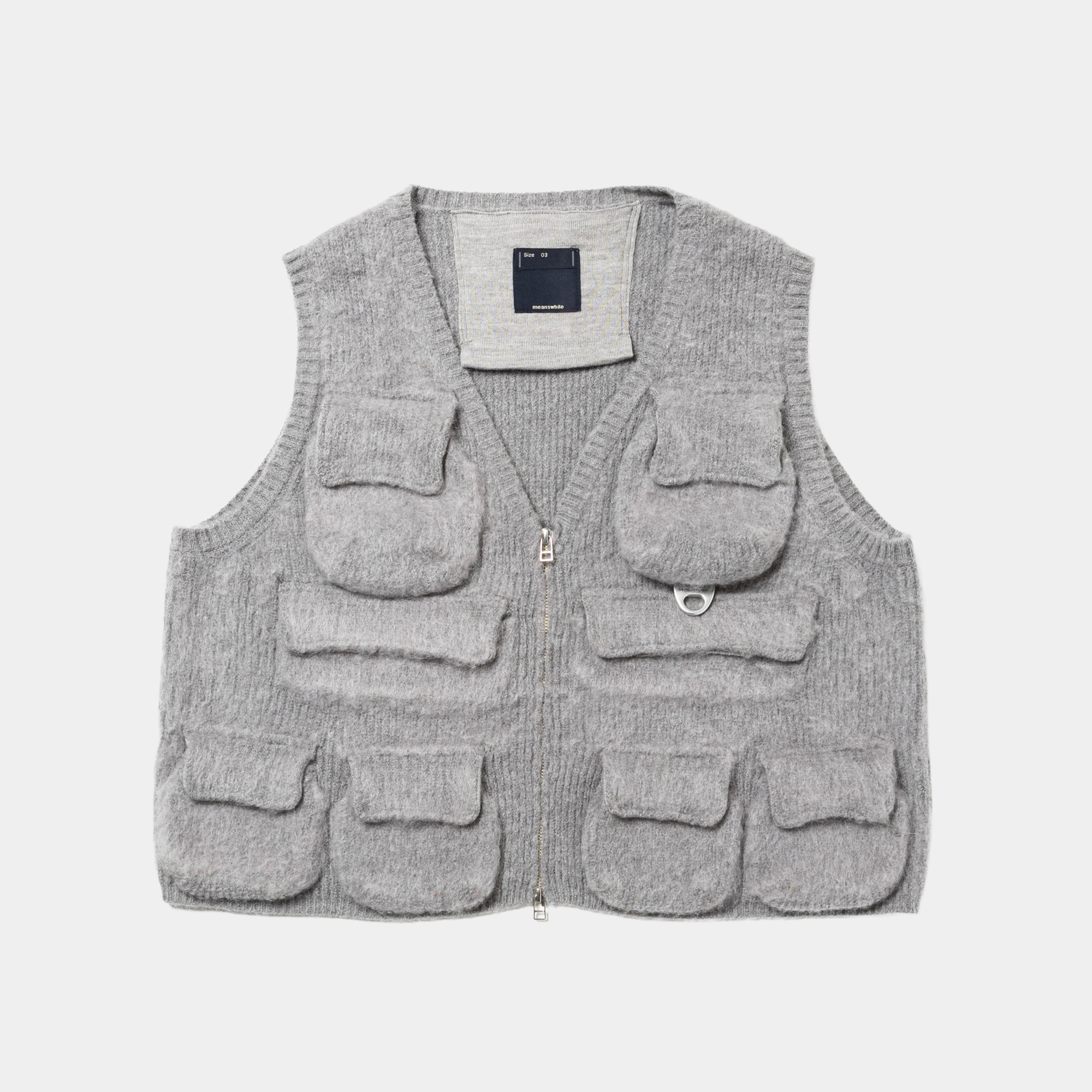 Mohair Knit Luggage Vest/Grey