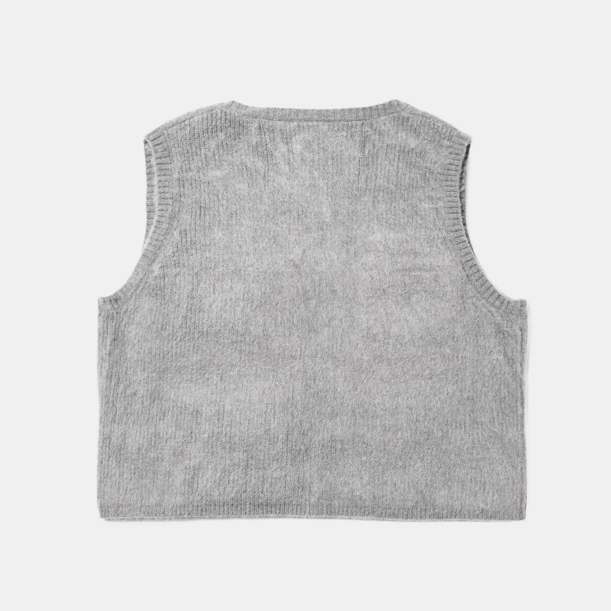 Mohair Knit Luggage Vest/Grey