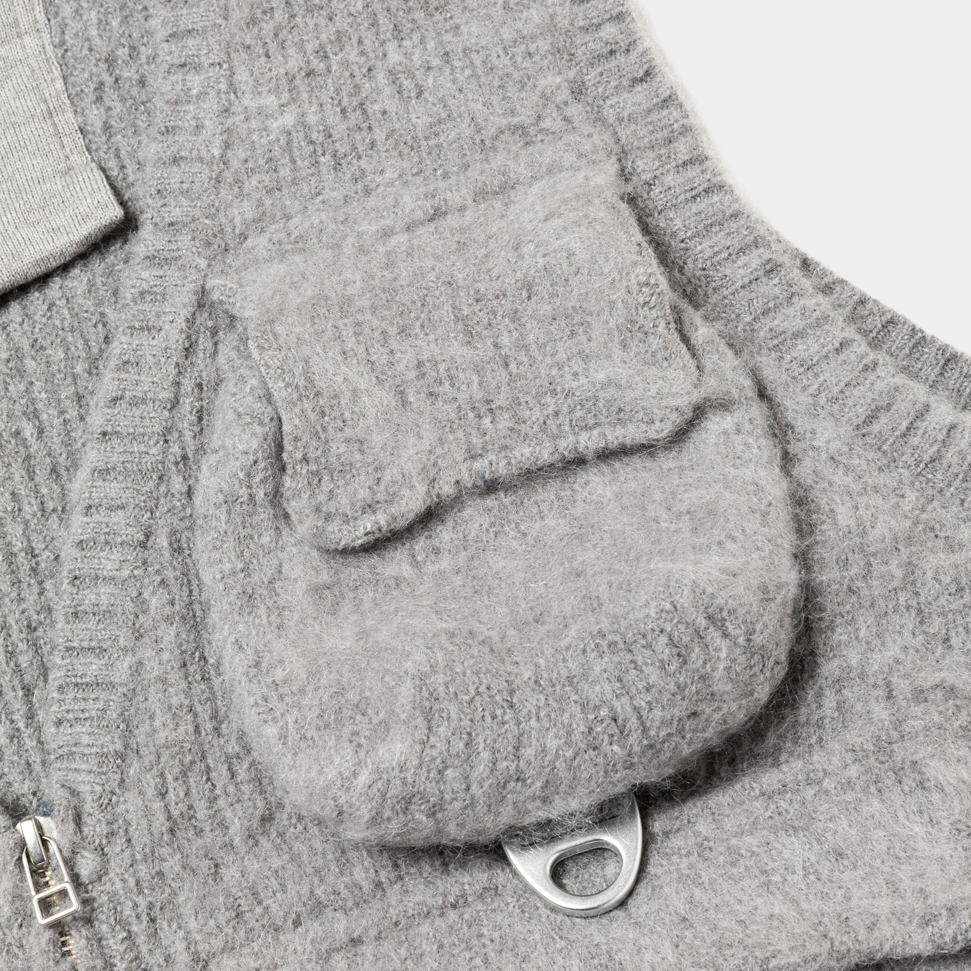 Mohair Knit Luggage Vest/Grey