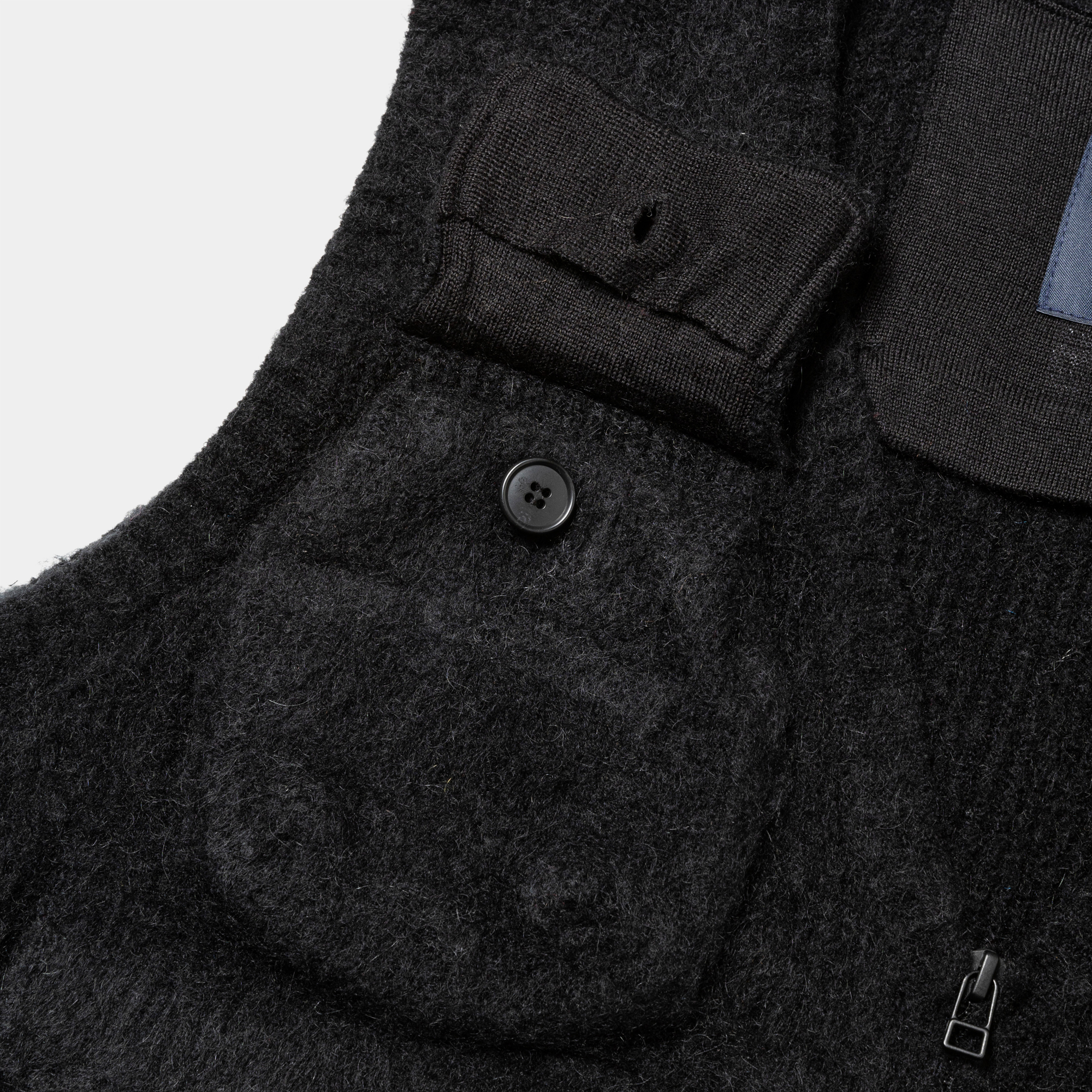Mohair Knit Luggage Vest/Off Black