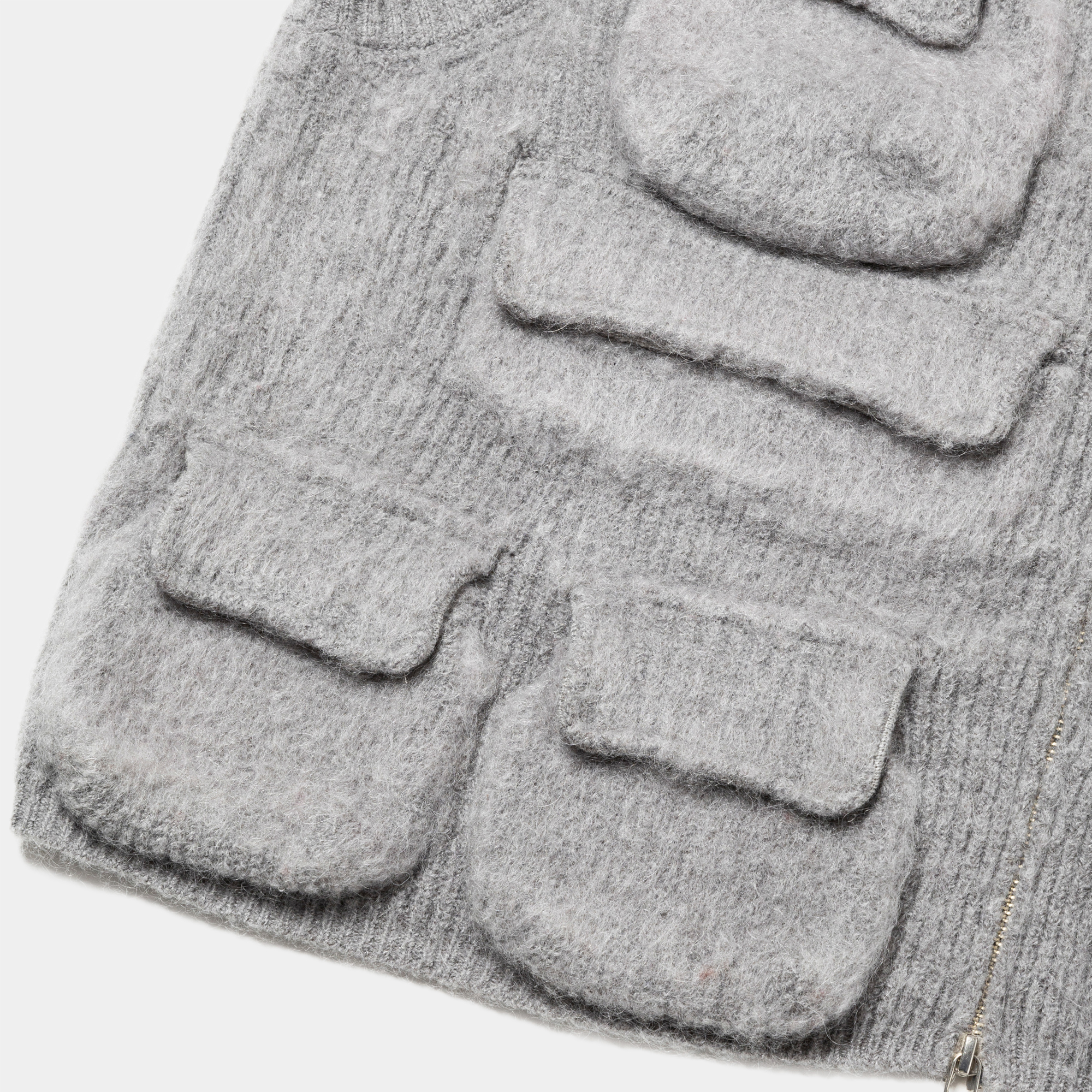 Mohair Knit Luggage Vest/Grey