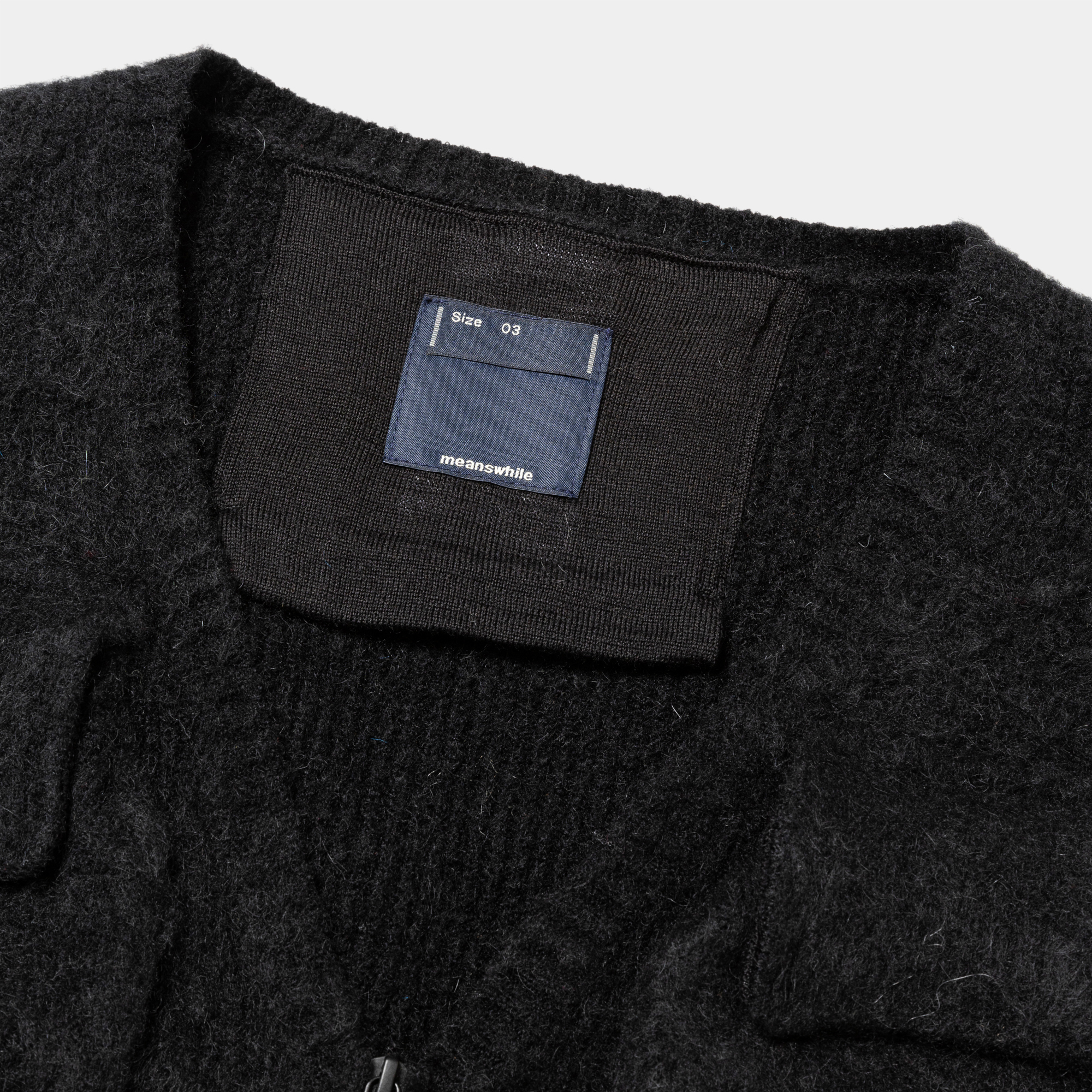Mohair Knit Luggage Vest/Off Black