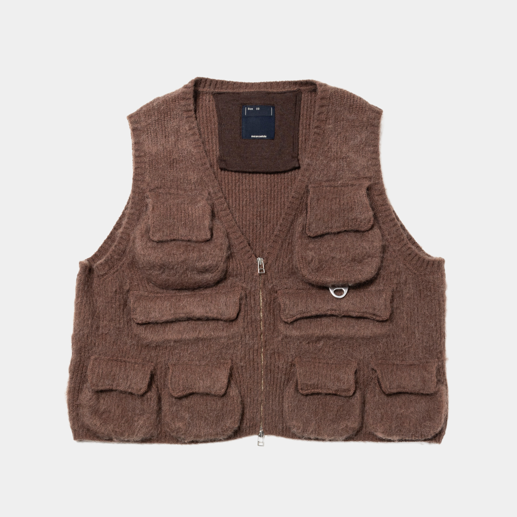 Mohair Knit Luggage Vest/Brown