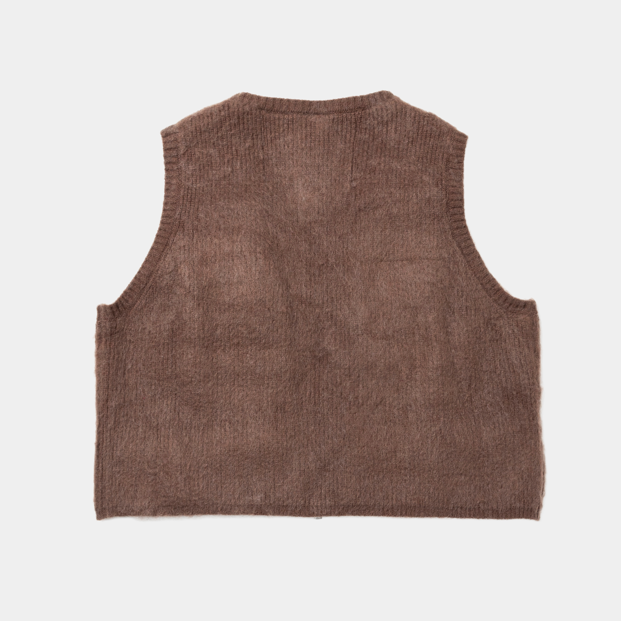 Mohair Knit Luggage Vest/Brown