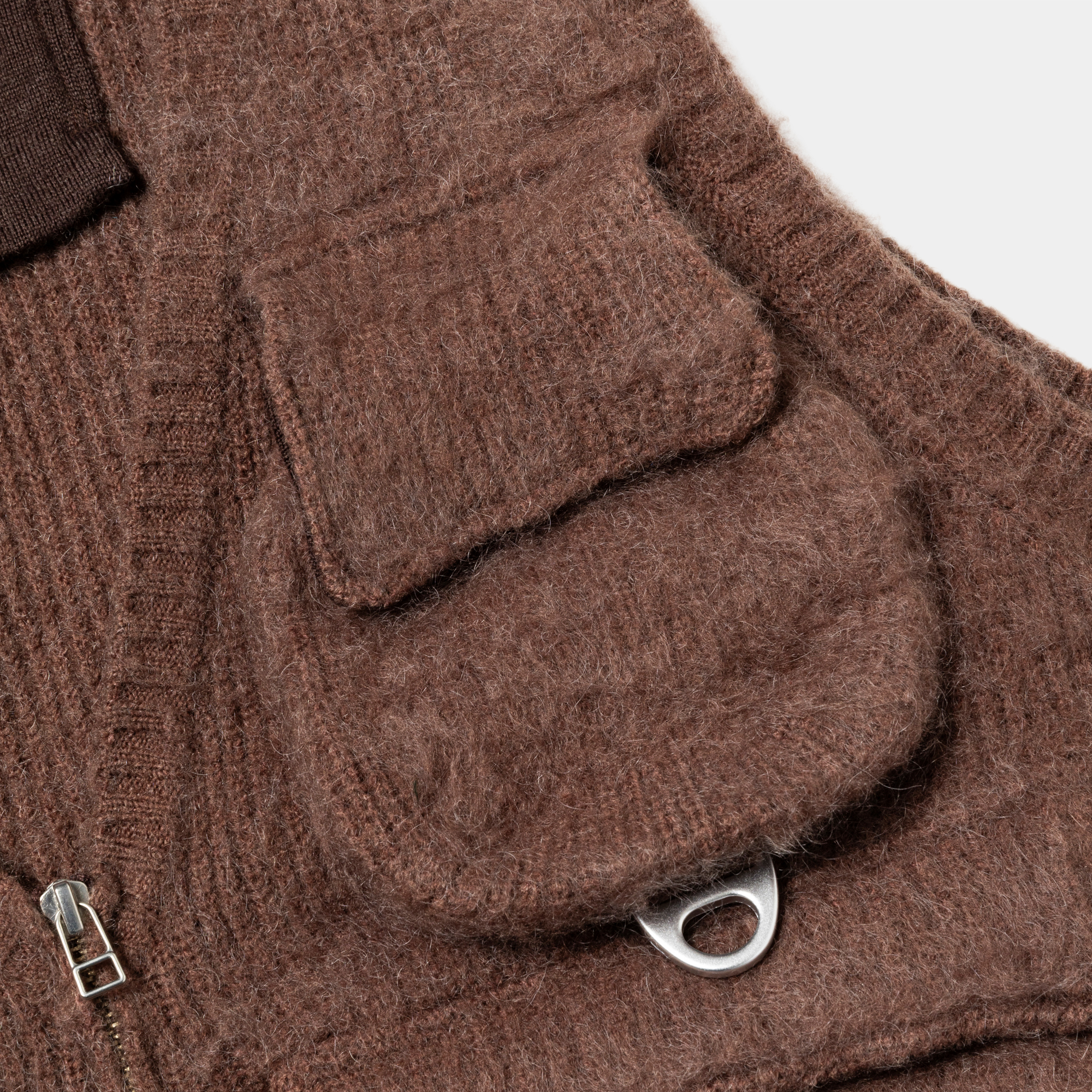 Mohair Knit Luggage Vest/Brown