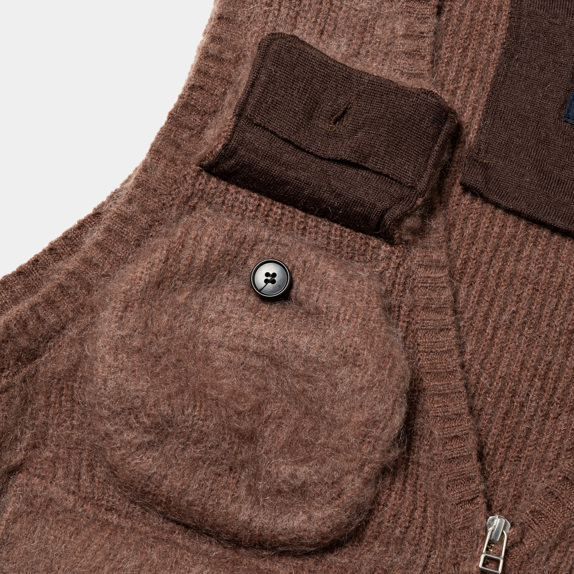 Mohair Knit Luggage Vest/Brown