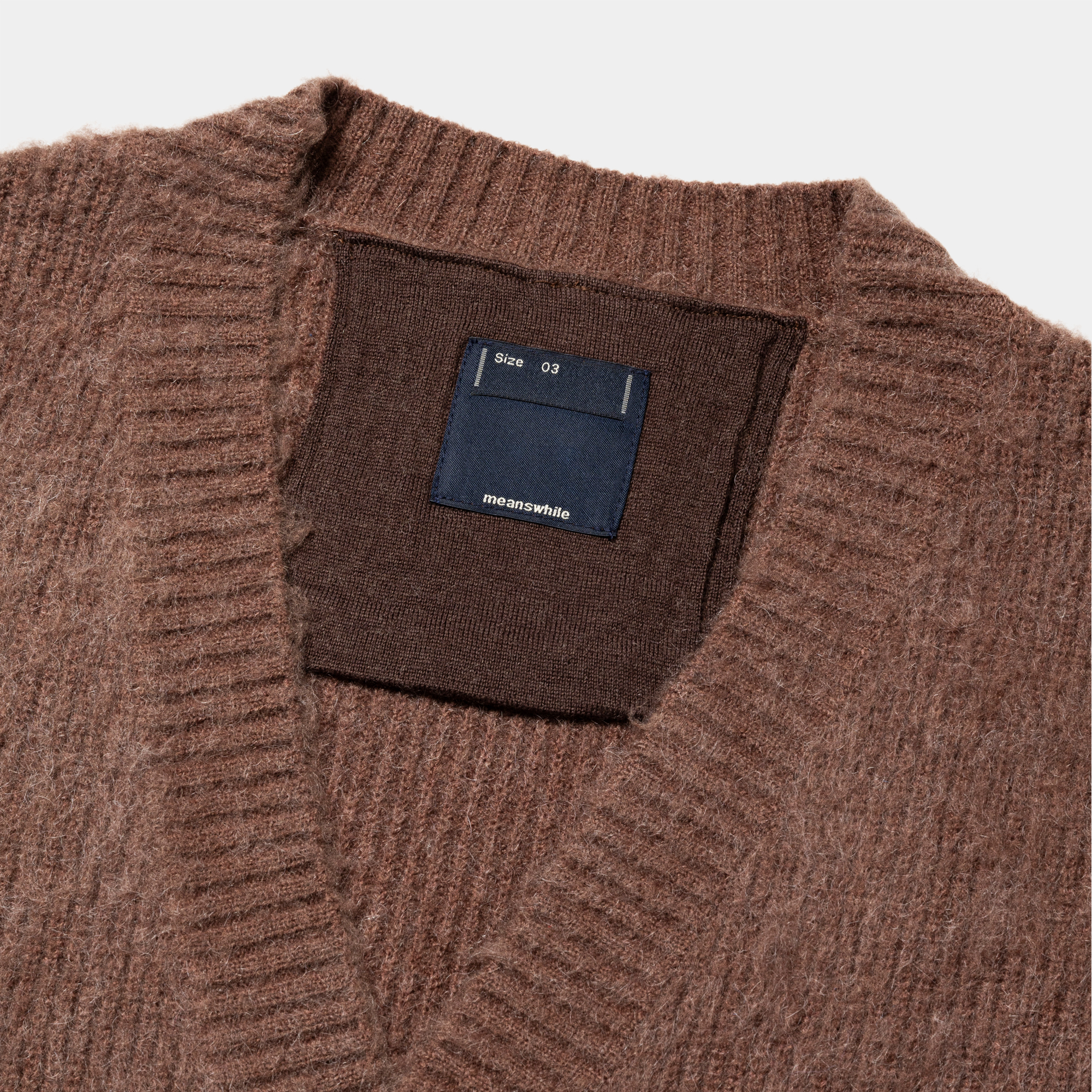 Mohair Double Knit Cardigan/Brown