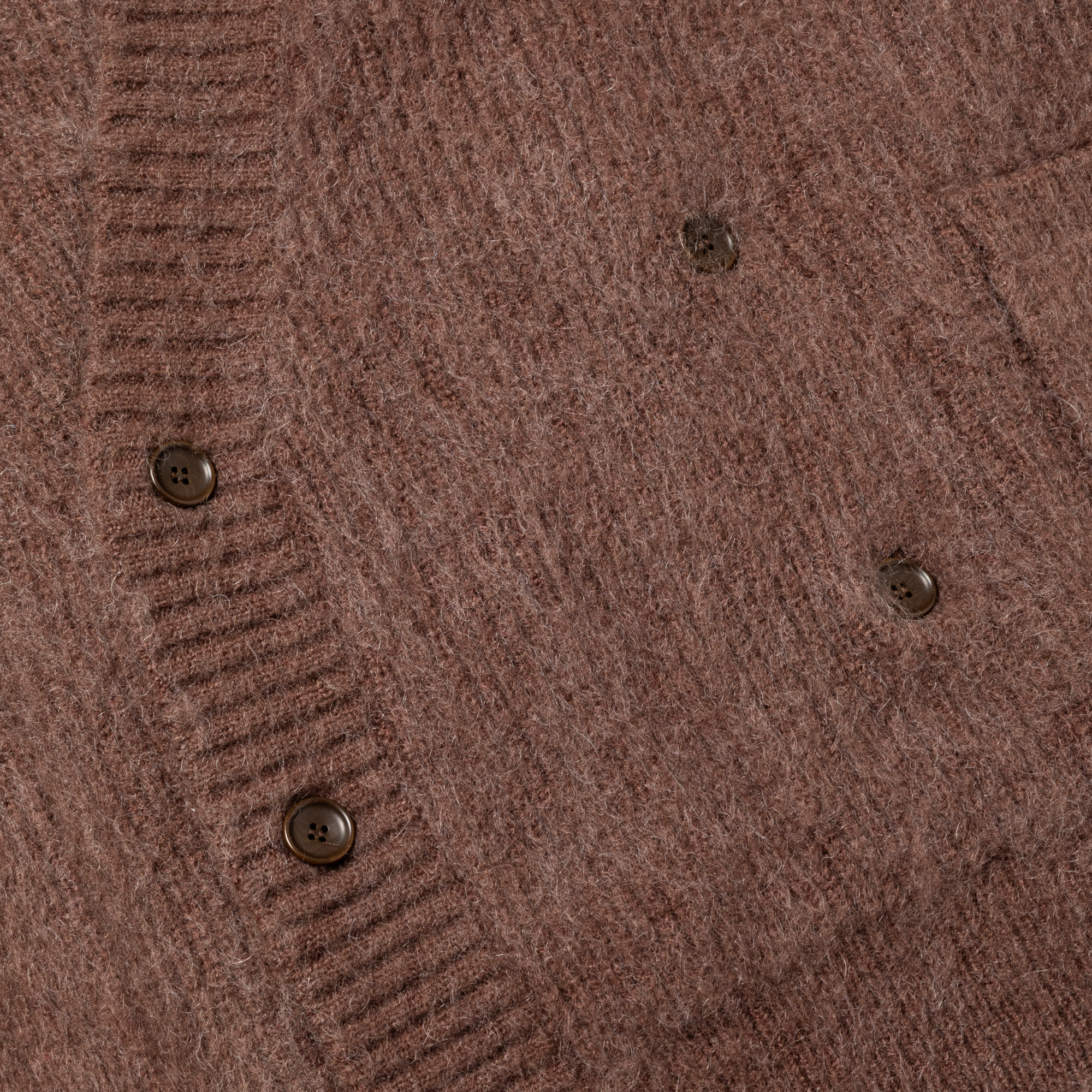Mohair Double Knit Cardigan/Brown