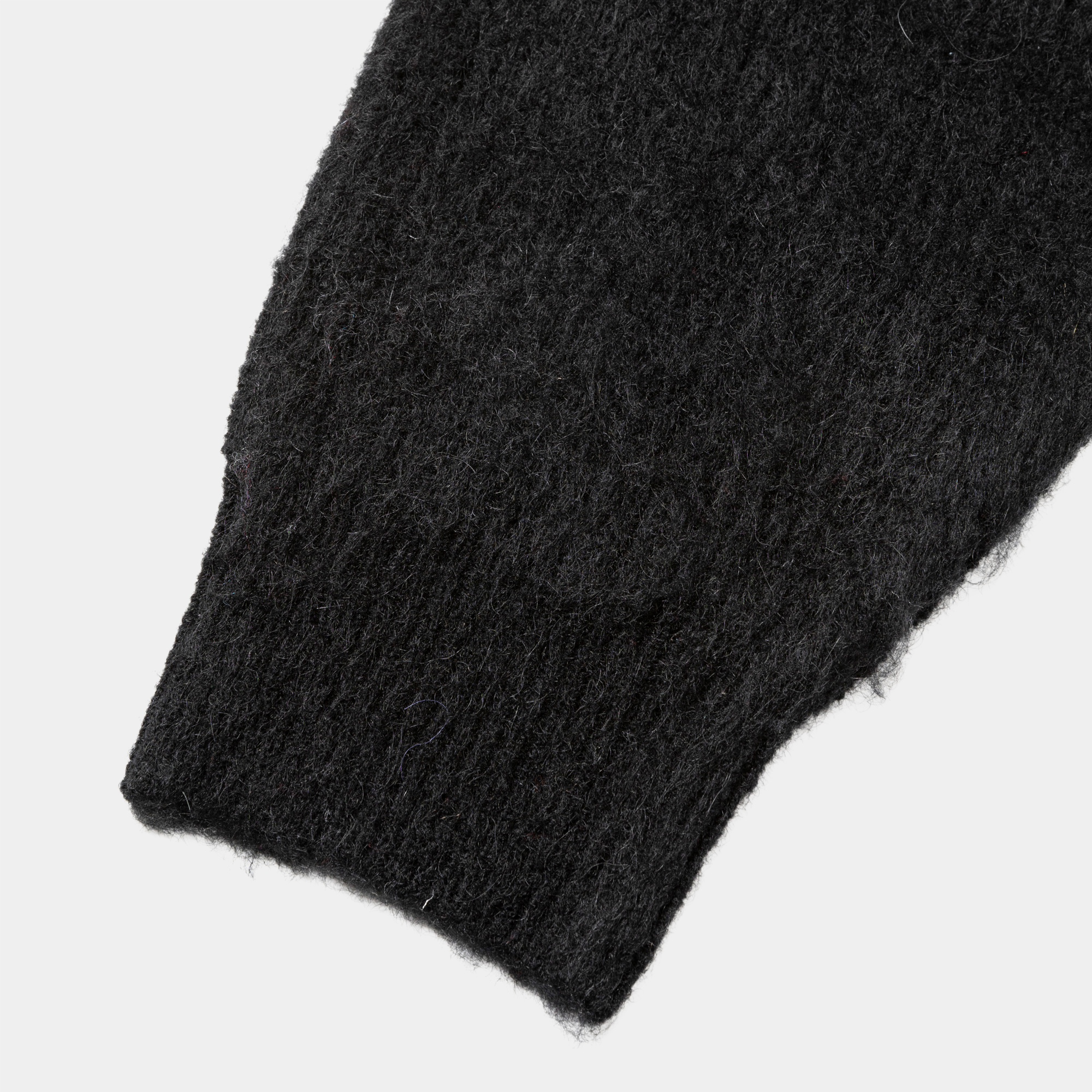 Mohair Double Knit Cardigan/Off Black