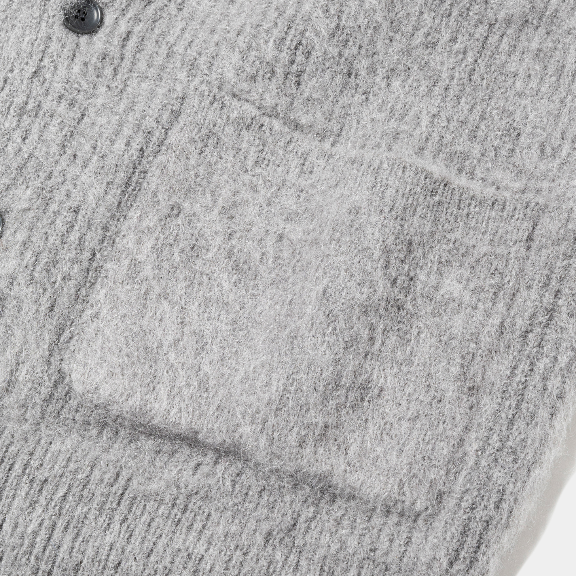 Mohair Double Knit Cardigan/Grey