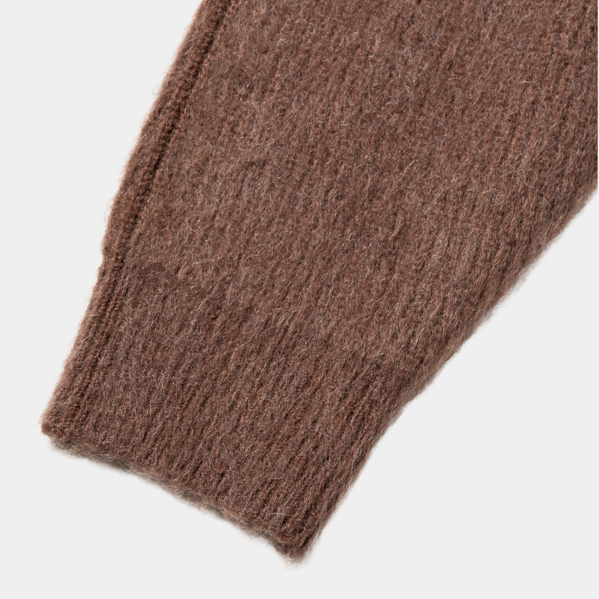 Mohair Double Knit Cardigan/Brown