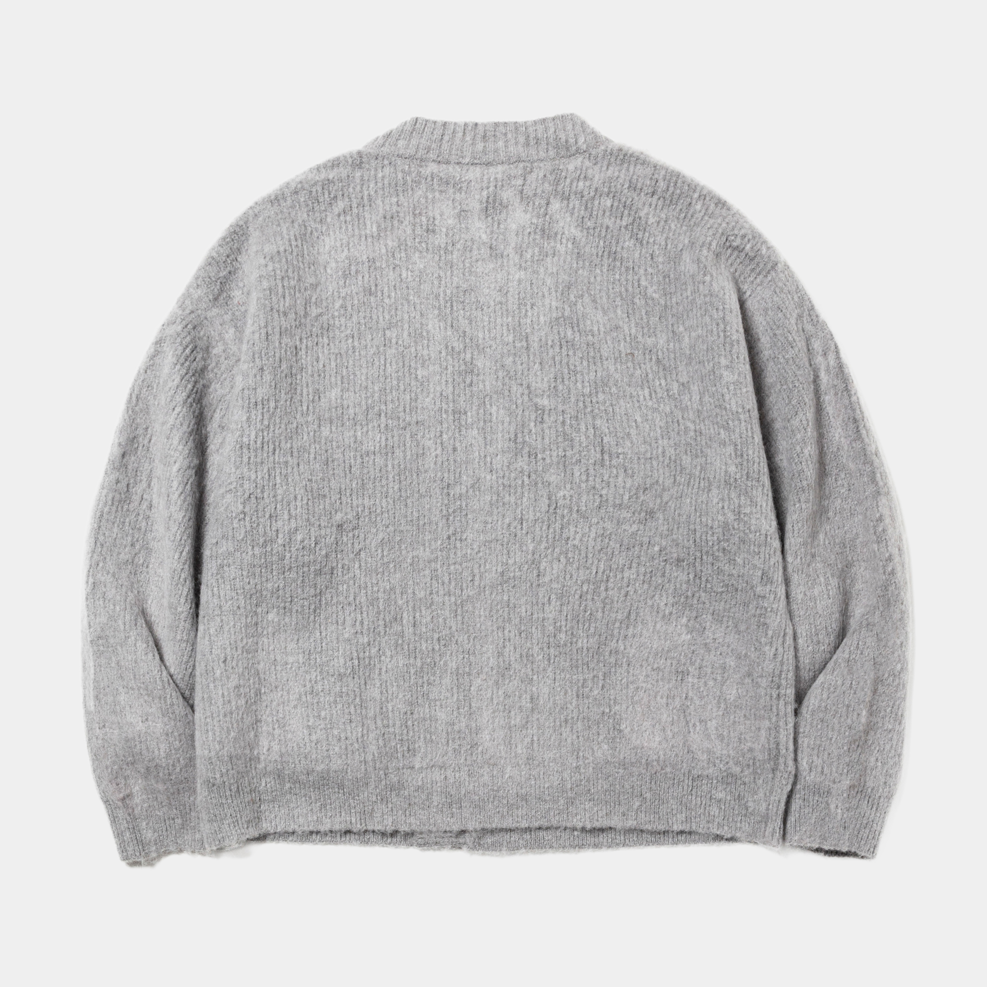 Mohair Double Knit Cardigan/Grey