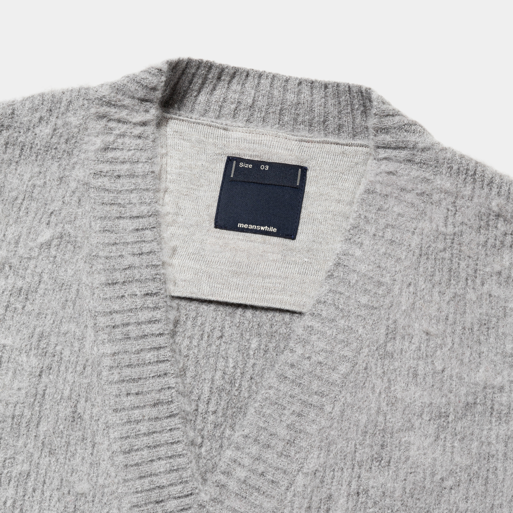 Mohair Double Knit Cardigan/Grey