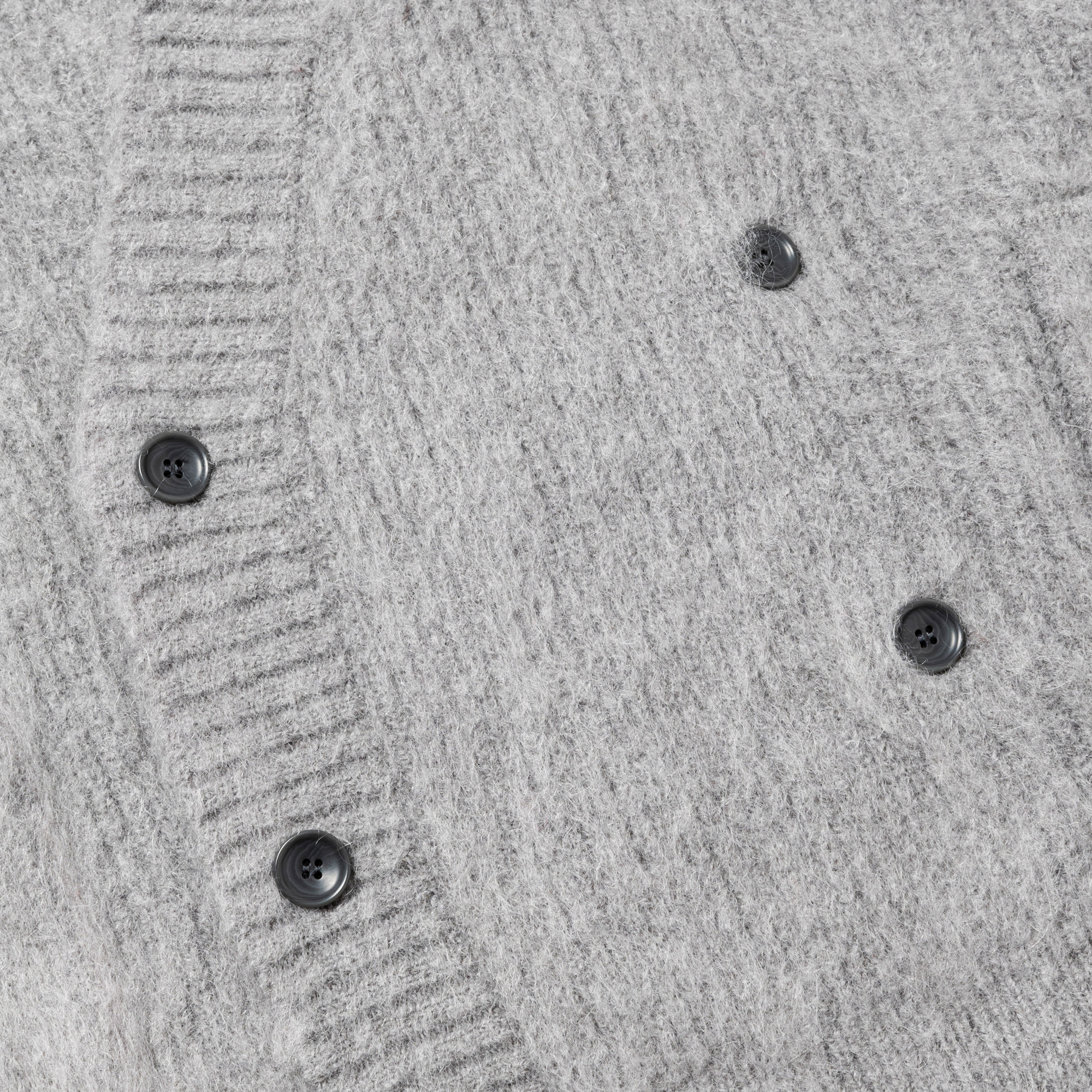 Mohair Double Knit Cardigan/Grey