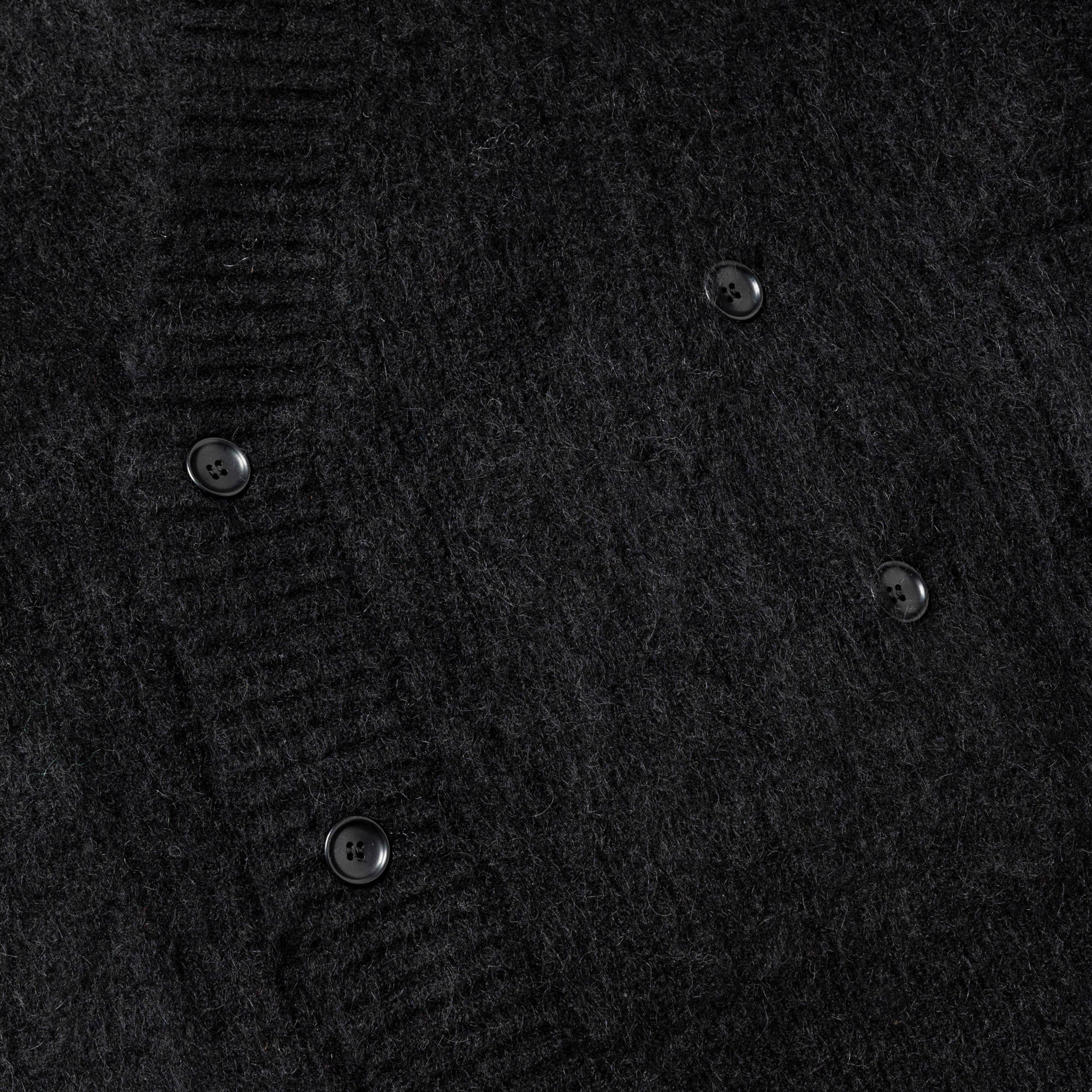 Mohair Double Knit Cardigan/Off Black