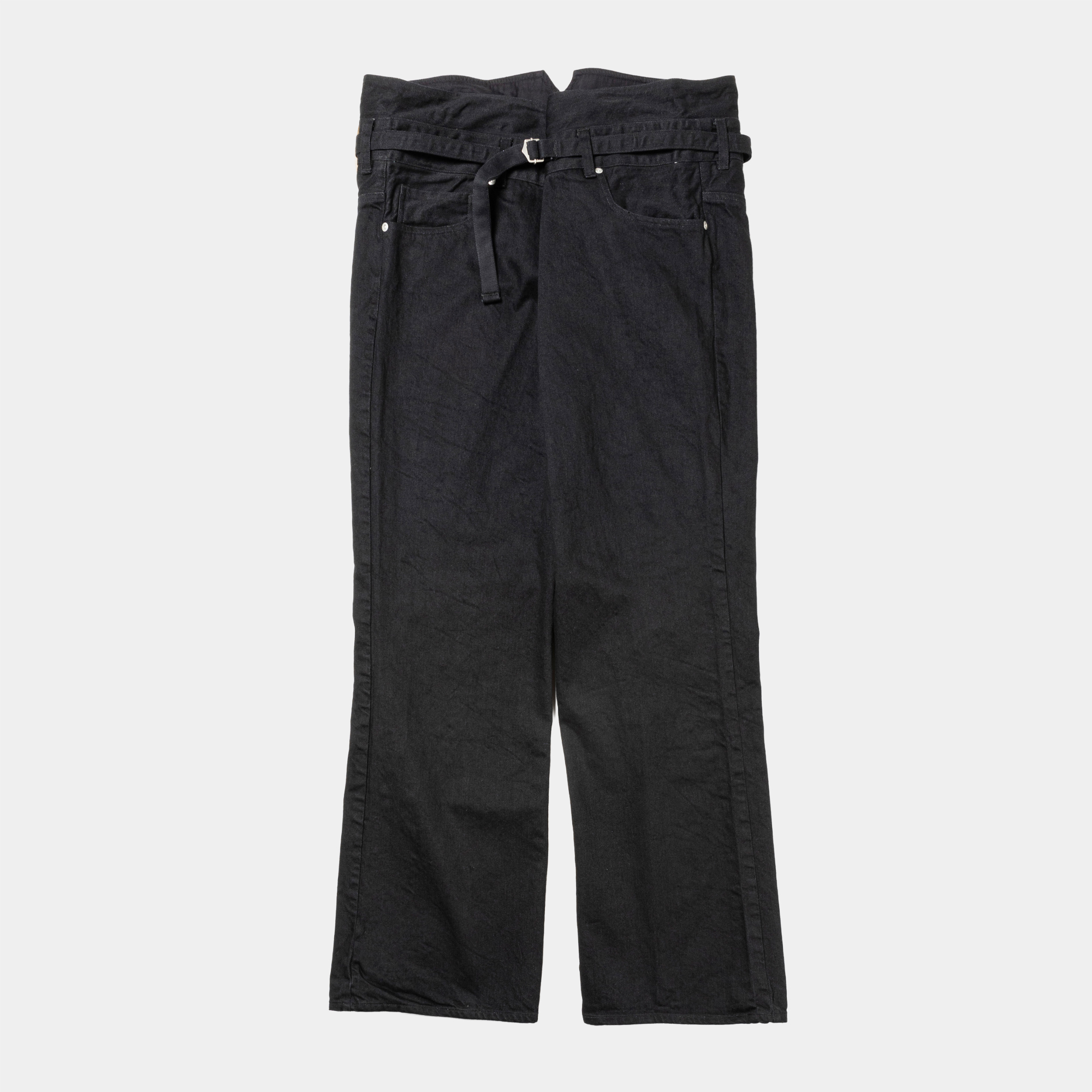Fade Denim Wrap PT “Flare”/Off Black