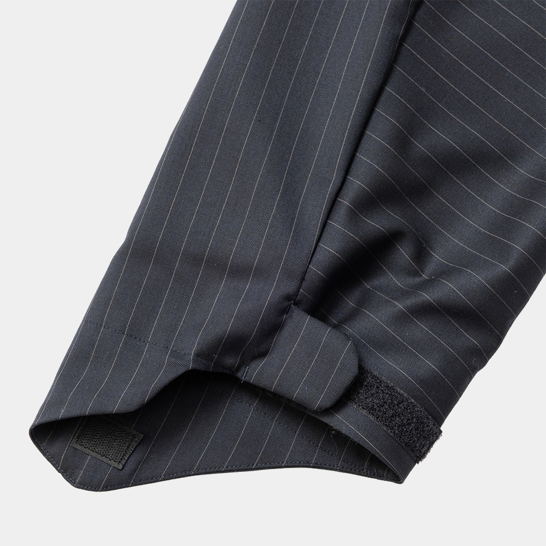 Merino Wool Stand Collar Blouson /Navy Stripe