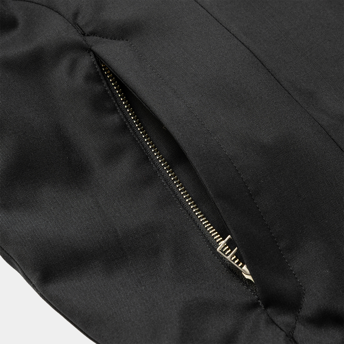 Merino Wool Stand Collar Blouson /Off Black