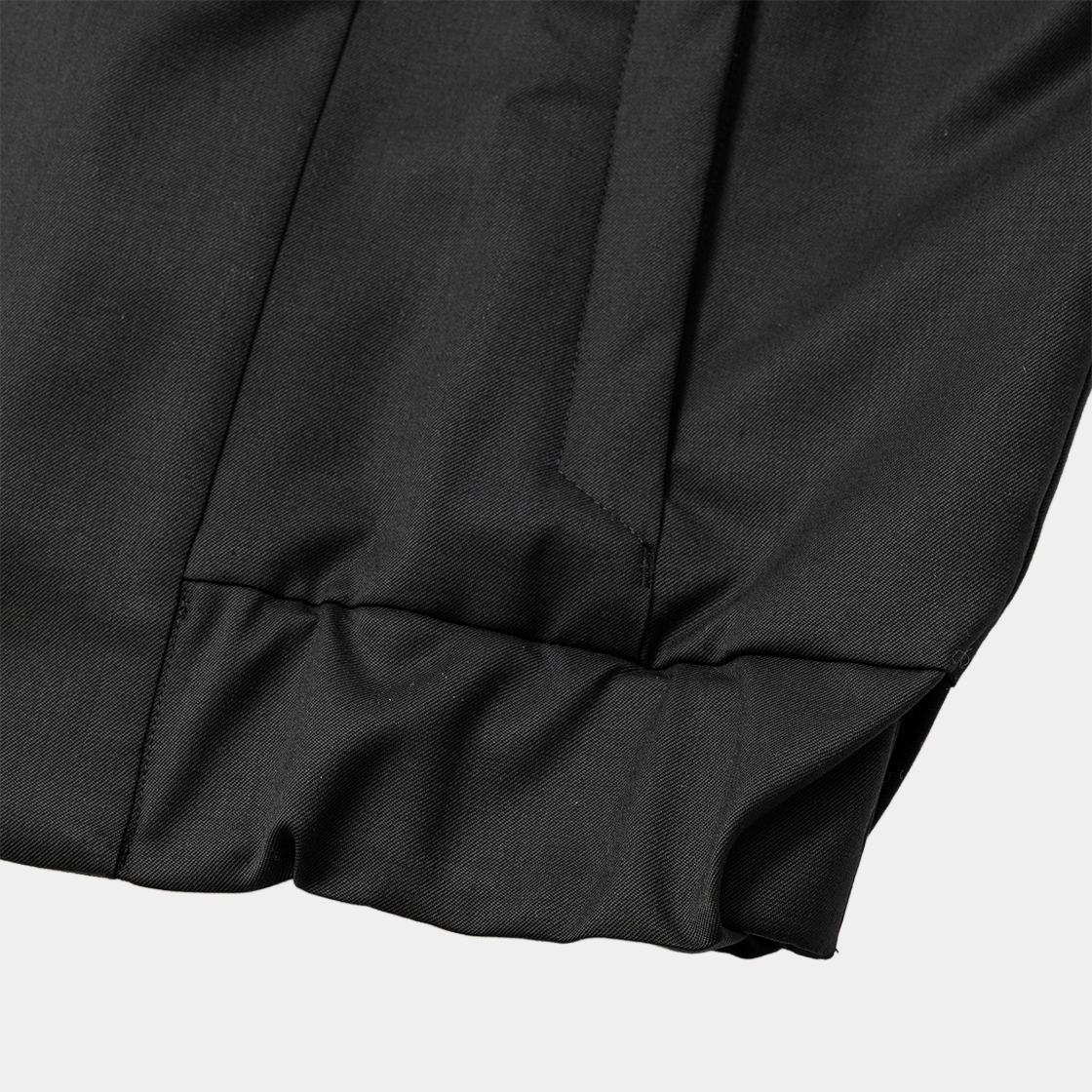 Merino Wool Stand Collar Blouson /Off Black